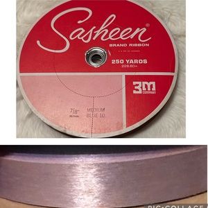 Vintage Sasheen medium blue ribbon 250 yards New